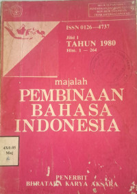 Image of MAJALAH PEMBINAAN BAHASA INDONESIA